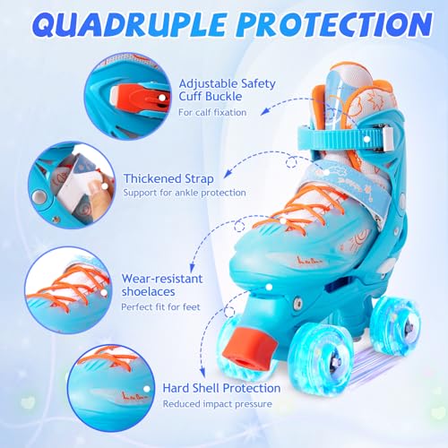 Adjustable Kids Roller Skates with 8 Light up Wheels K692262