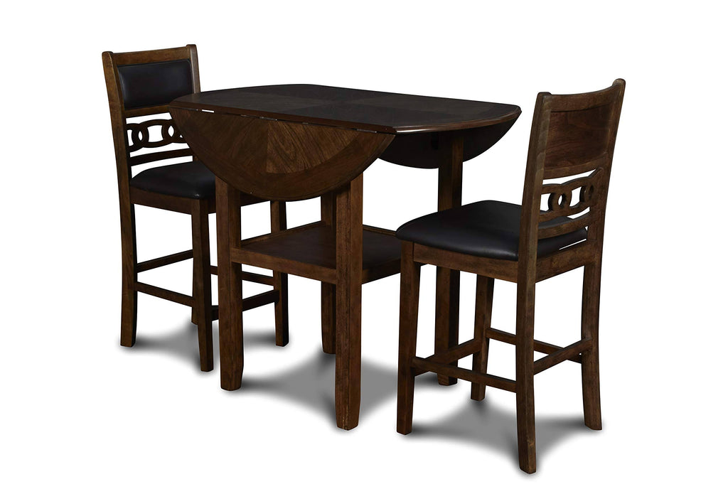 Brown 42x22 Counter Drop Leaf Table with 2 Chairs V66326