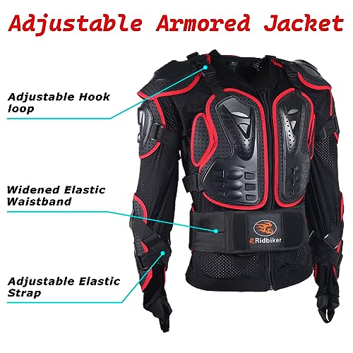 Black L Removable Full Body Armor Motorcycle Jacket V2583