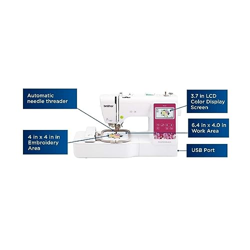 3.7-Inch LCD Touch Display Computerized Embroidery Machine with Sewing Bundle G76524