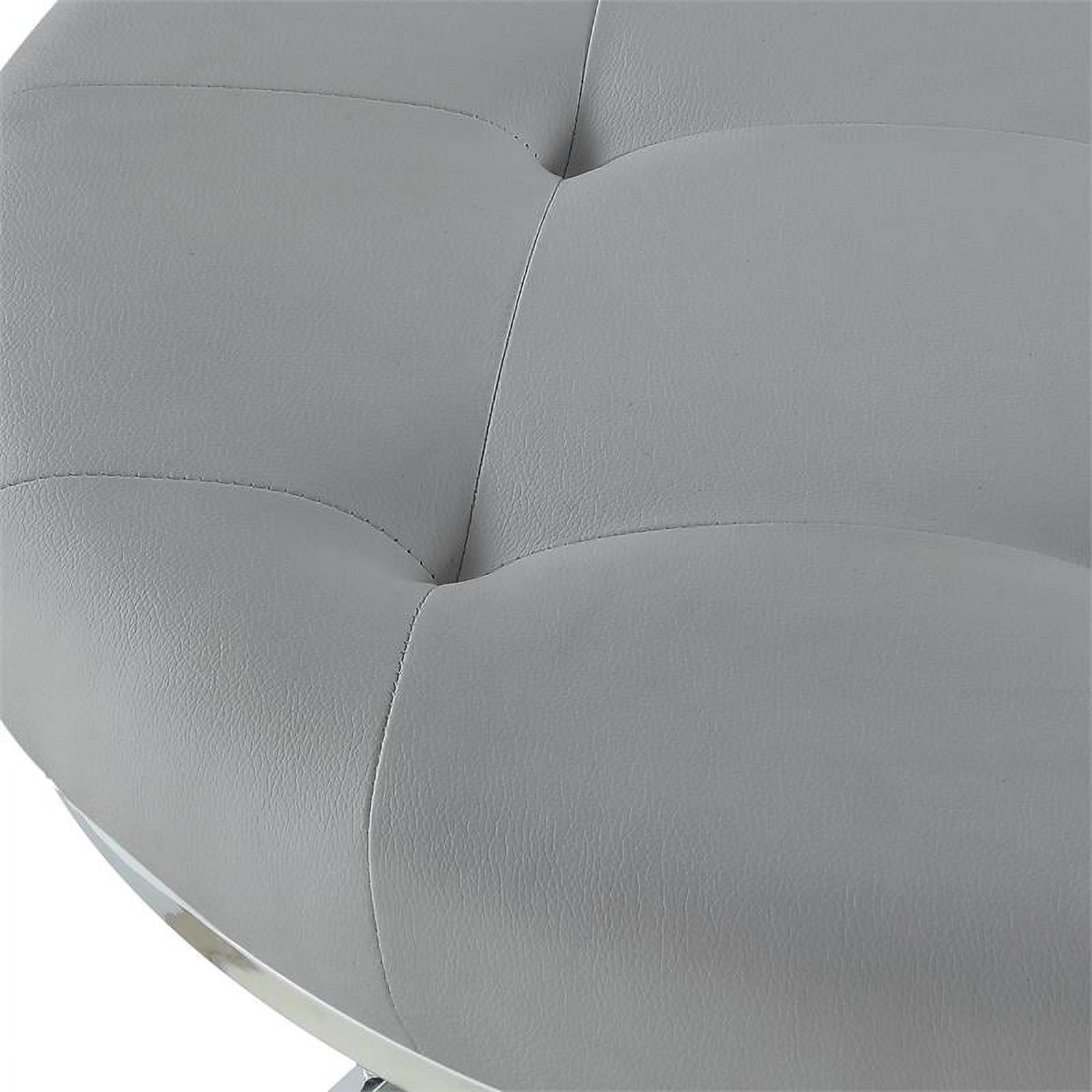 Gray Faux Leather Nesting Ottoman Set of 2 A13898