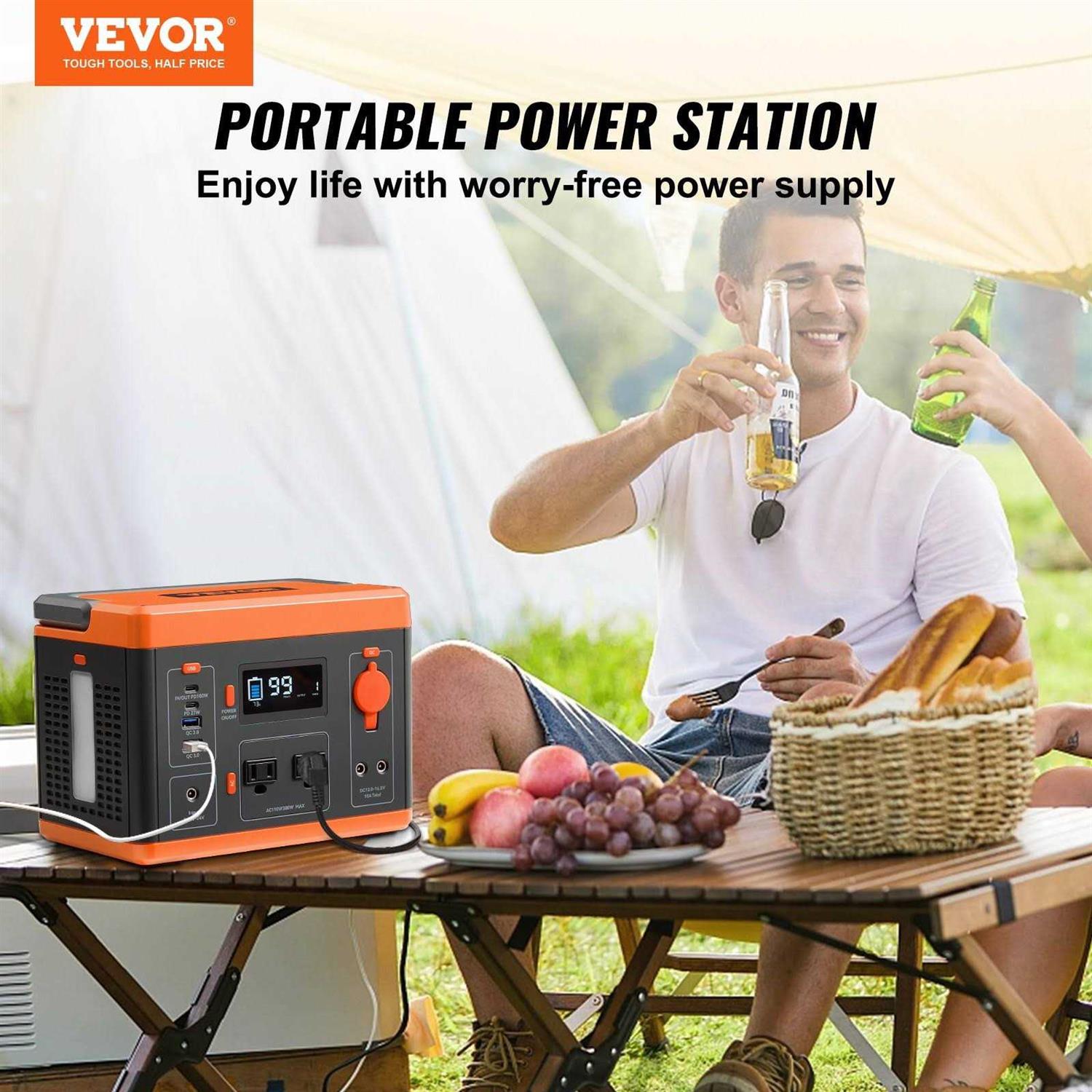 Portable Power Station 296Wh 300w Lithium Battery T174