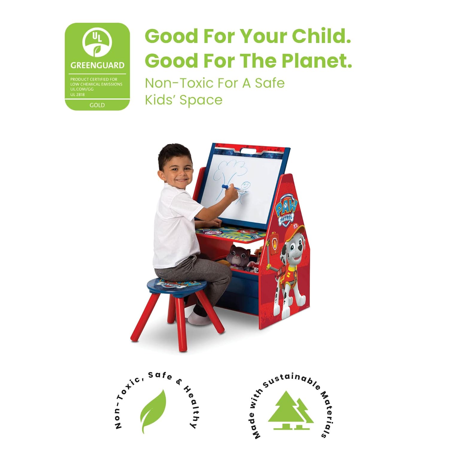 Kids Table and Chair Set with Storage, 2 Chairs Included U70672