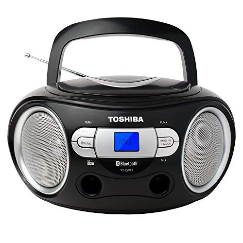 Portable CD Bluetooth Boombox with AM/FM Stereo, Black B326