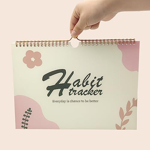 12 Months Undated Daily Goal and Habit Tracker Journal Planner with Spiral Binding, 11.7"x8.5" O1283