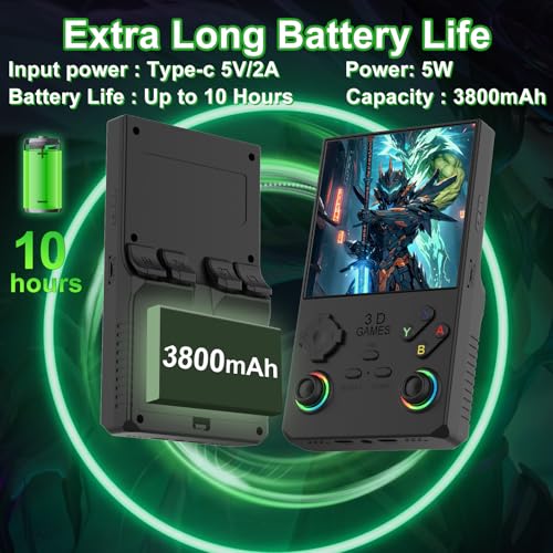 40000 in 1 Handheld Game Console 4.0 inch IPS Screen 4000mAh Portable Pocket Arcade 256G TF Card Transparent Black J740757
