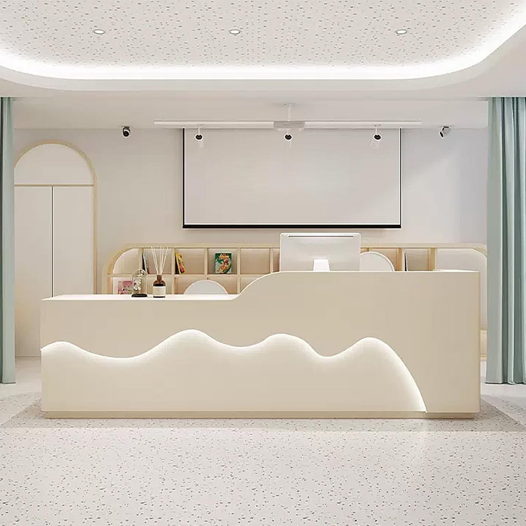 Reception Desk with Lockers and Storage Shelves Y130212
