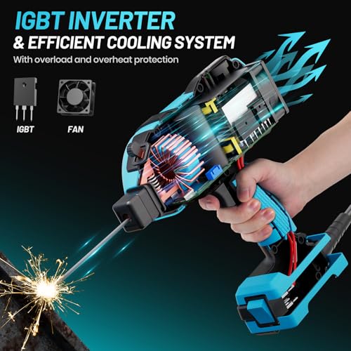 Handheld Welding Machine, 110V 120A Portable ARC Welder with Auto Darkening Welding Goggles and Welding Chipping Hammer O9743