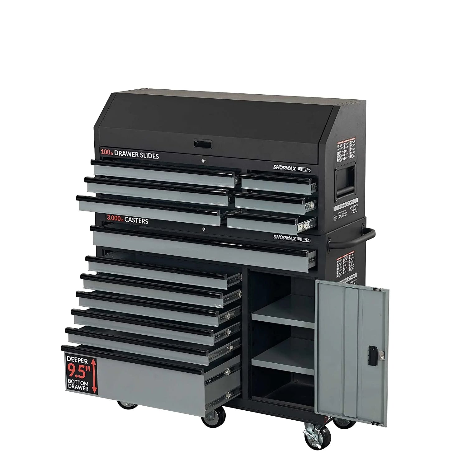 13-Drawer + 1 Door Tool Chest and Rolling Cabinet Combo S956