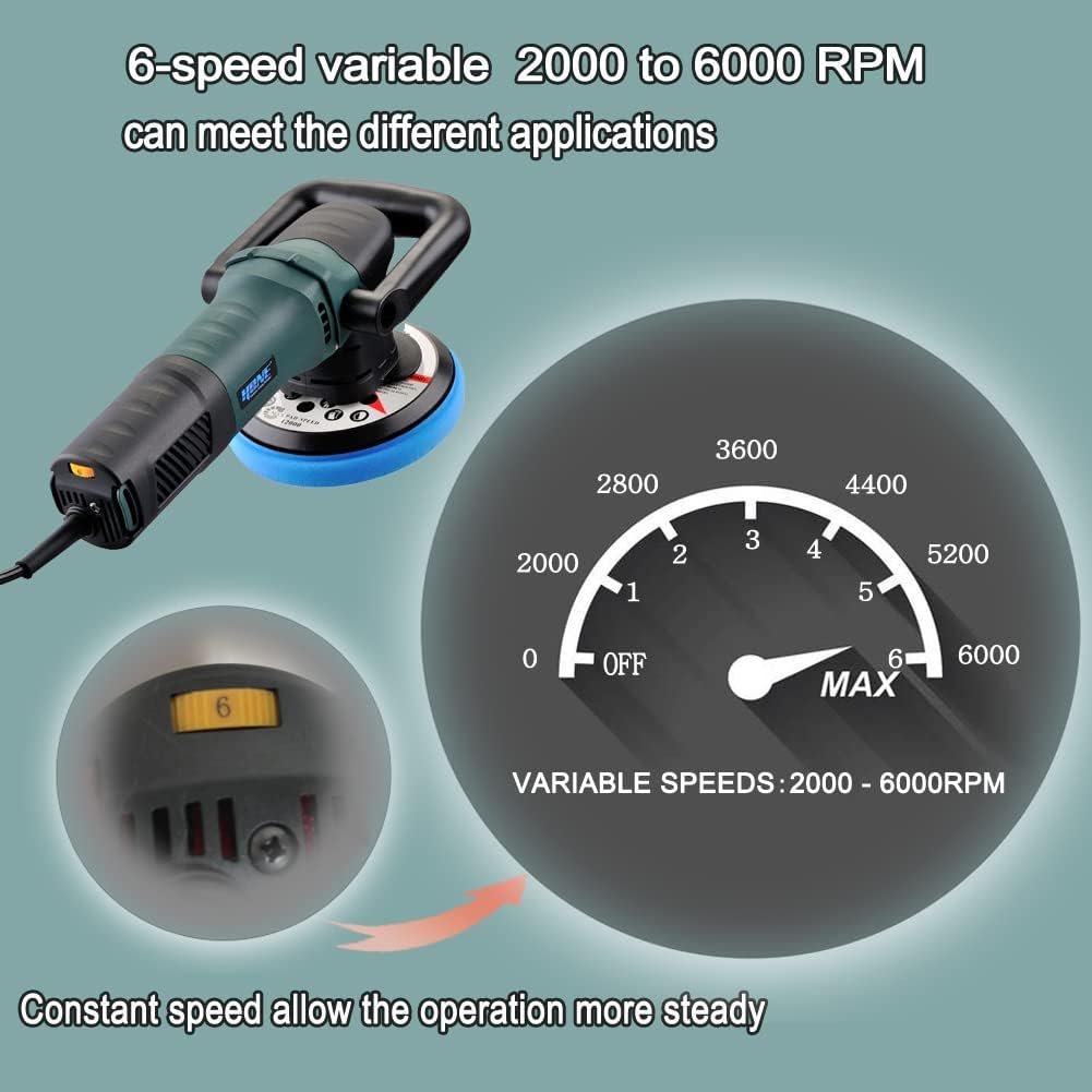 6 inch 750W Random Orbital Polisher Buffer with 6 Variable Speed Z440
