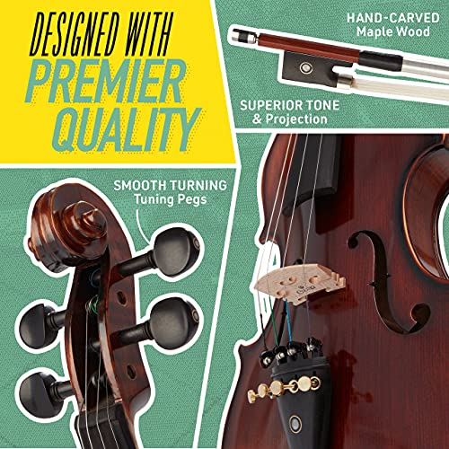 Black Solid Wood 4/4 Violin with Case U3427
