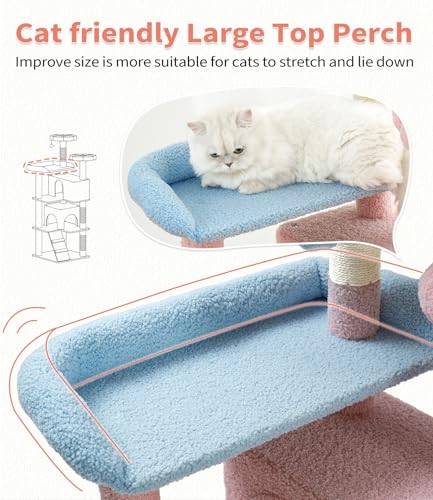 Dark Grey 54in Multi-Level Cat Tree with 2 Condo and Scratching Posts I172