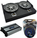 C12 Subwoofer with Amplifier and Dual 12 Sub Box Enclosure Z7242