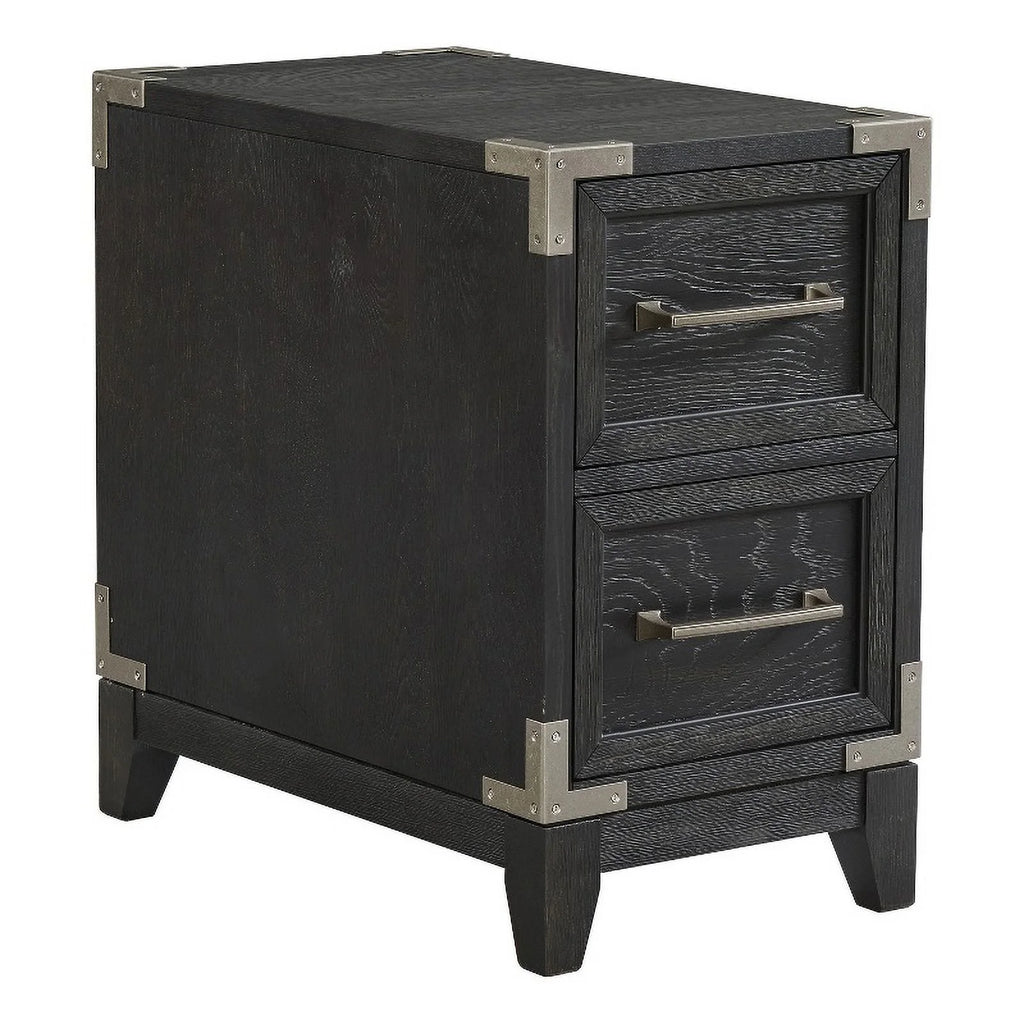 Black Wood Chairside Table A473