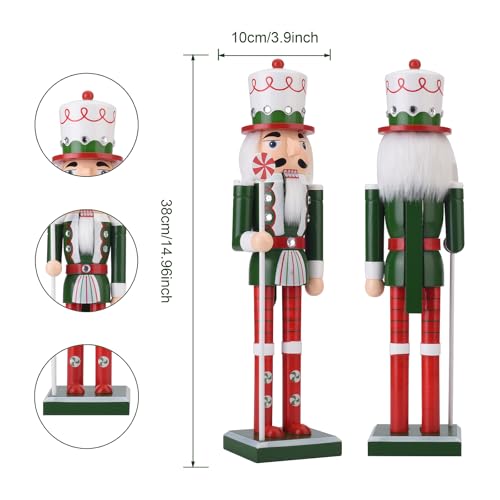 15 Inch Wooden Nutcracker Figure (Green) X92117