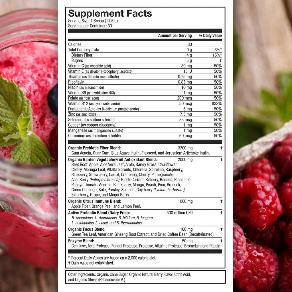 USDA Organic Super Fruit & Veggie Powder, 12.2 Ounces Z49180