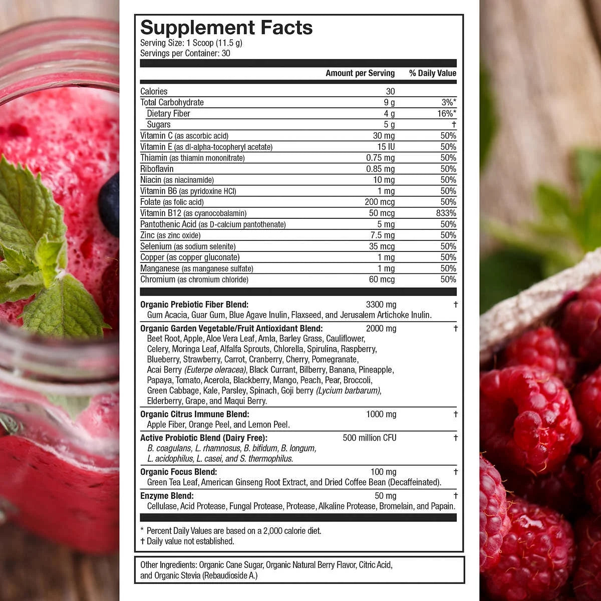 USDA Organic Super Fruit & Veggie Powder, 12.2 Ounces Z49180