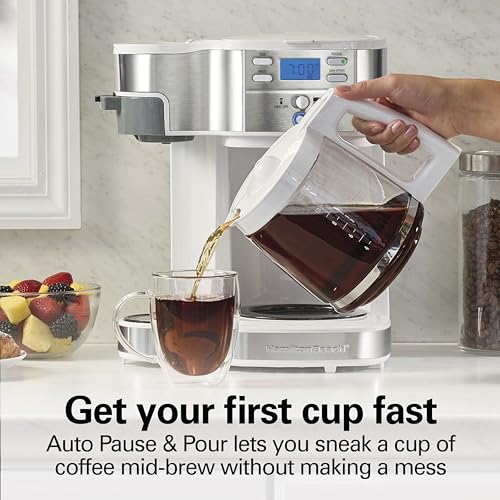 12 Cup Programmable Drip Coffee Maker & Single Serve Machine, Glass Carafe, White C564