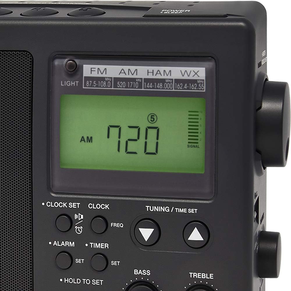 Black Portable AM FM Weather Radio T81196