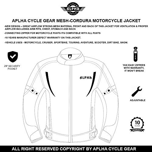 HI VIS MESH MOTORCYCLE JACKET (RED, 4X-LARGE) Q19007