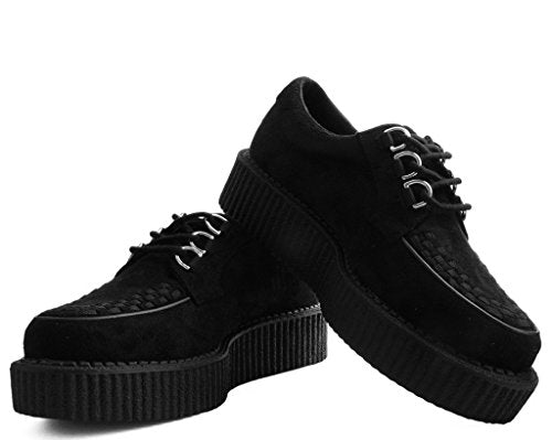 Black Faux Suede Creeper Shoes J8963