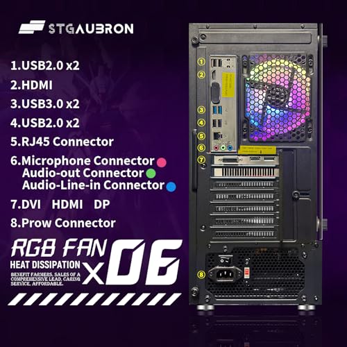 Gaming PC Desktop, GeForce RTX 2060 Super 8G, Intel Core I7 8th up to 4.1GHz, 16G DDR4, 1T SSD, WiFi 6, RGB Fan x6, Windows 11 Home Z997