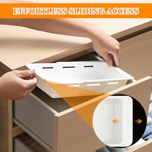 2 Pack White Hanging Drawer Organizer with Non-Hanging Sliding Storage Trays X601190