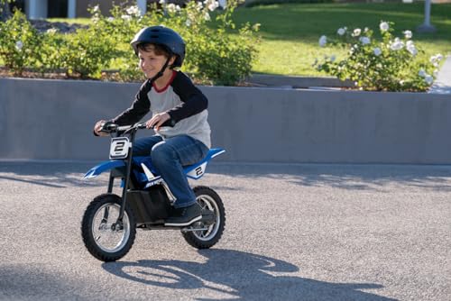 Blue Electric-Powered Dirt Bike with Rear-Wheel Drive Q751