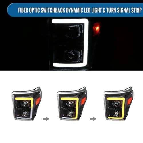 Black Dual Projector Headlights Assembly Pair K691