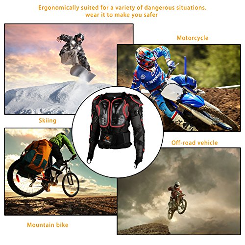 Black L Removable Full Body Armor Motorcycle Jacket V2583