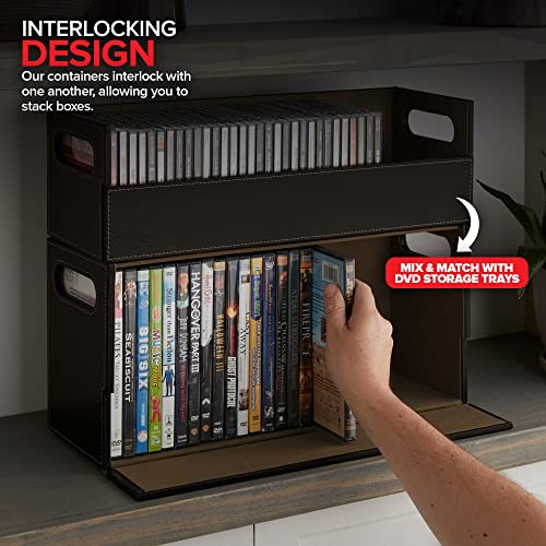 Faux Leather Black CD Storage Box E142