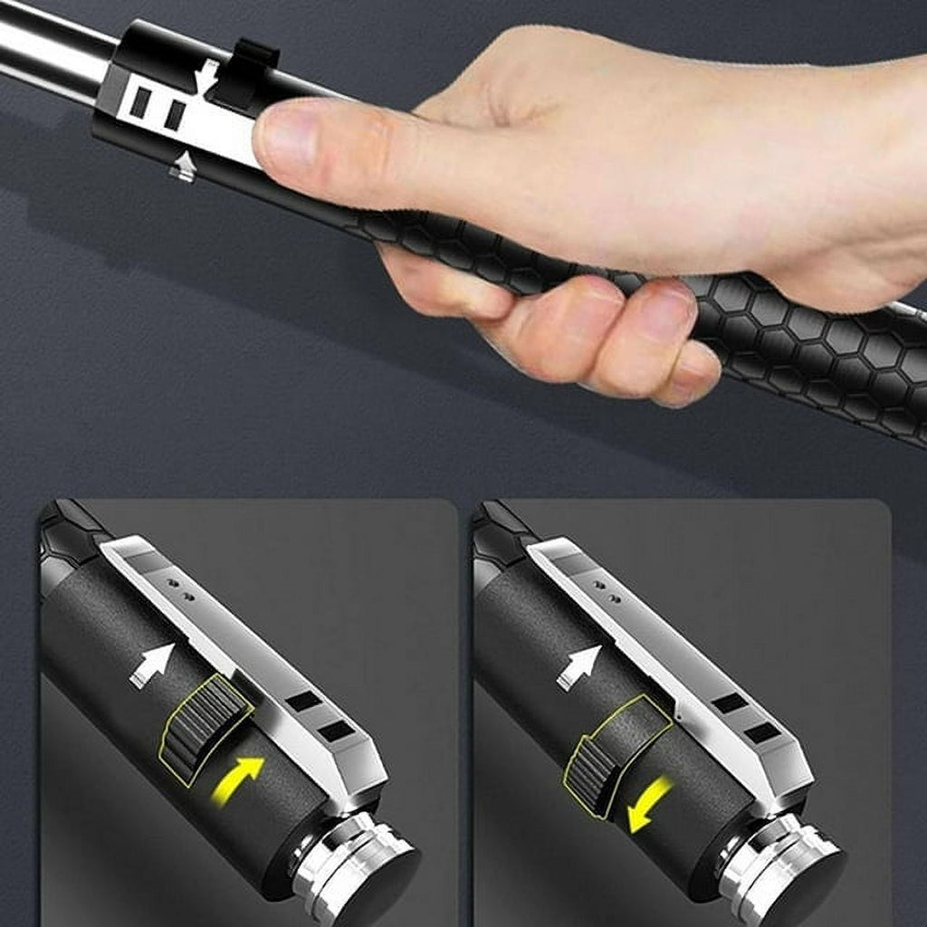 Enhanced Automatic Retractable Hiking Stick 3 Sections Trekking Poles with Sleeves and Tail Ropes Non-Slip Q8584