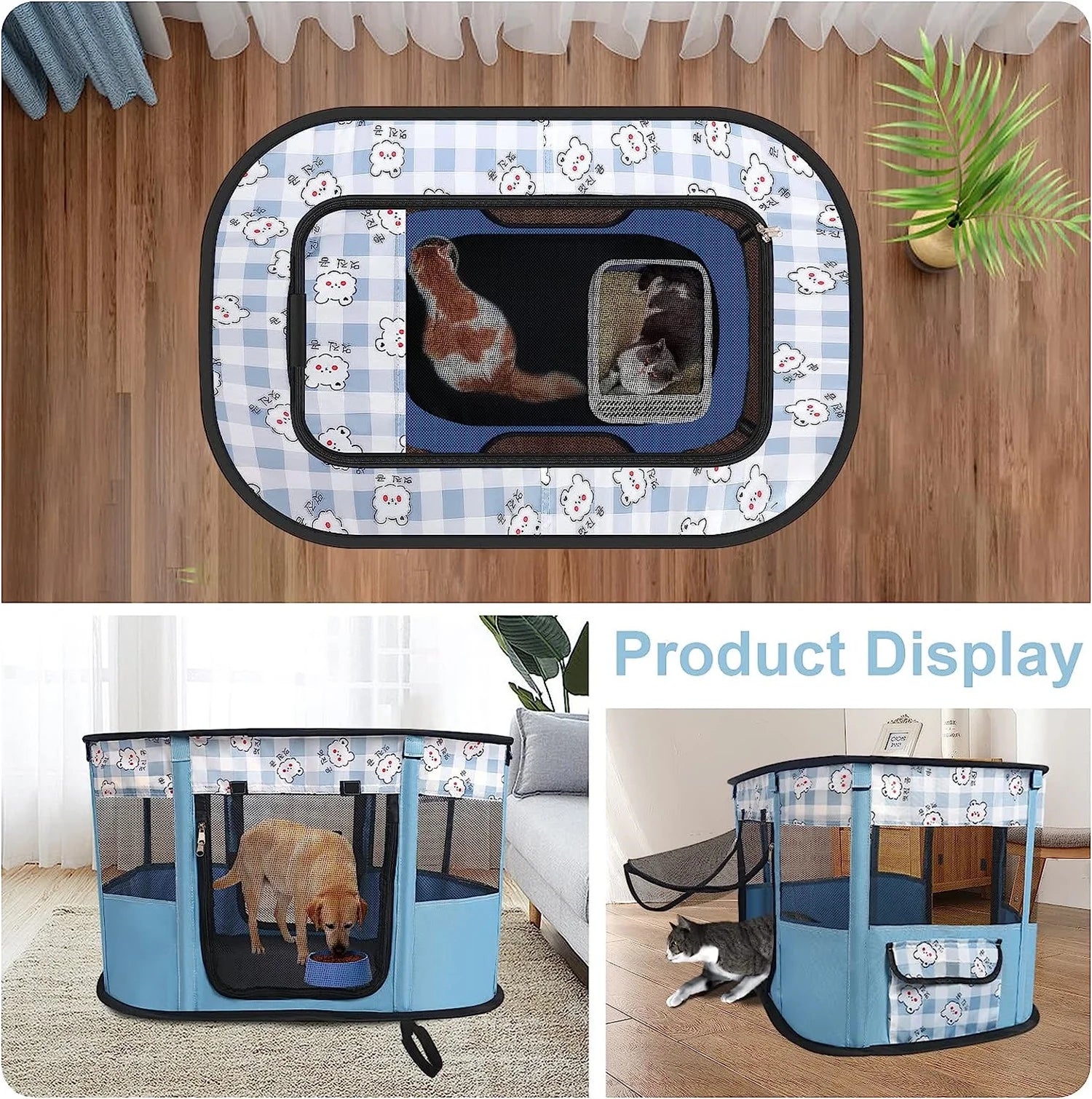 Portable Cat Cage Kennel D4194
