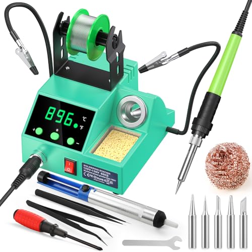 100W Digital Display Soldering Iron Station Kit with 2 Helping Hands G43453