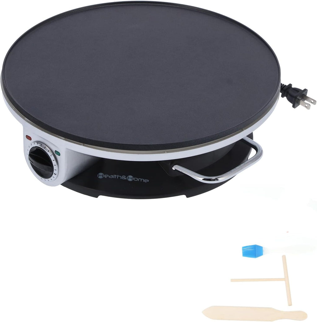13in Non Stick Electric Crepe Maker with Temperature Control Knob Q528457