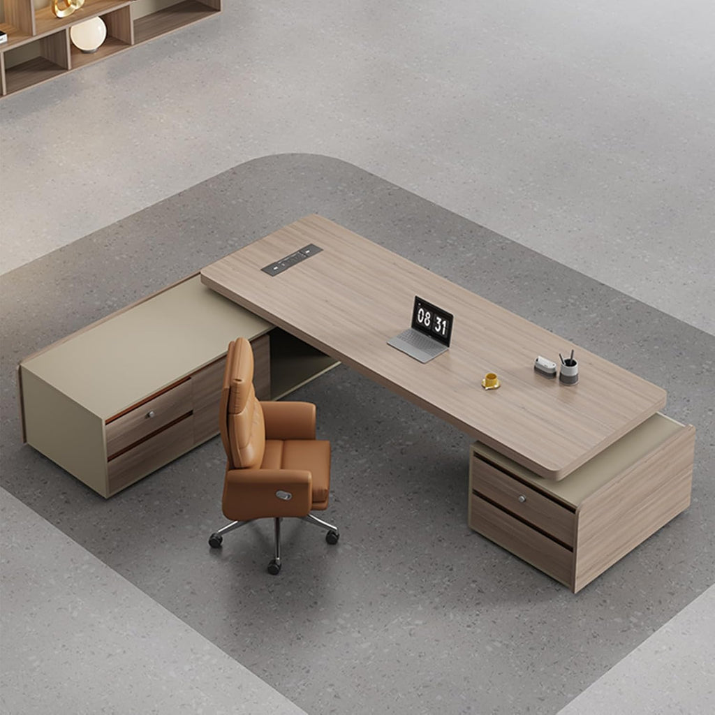 Large Executive Desk with Storage Cabinets P8070