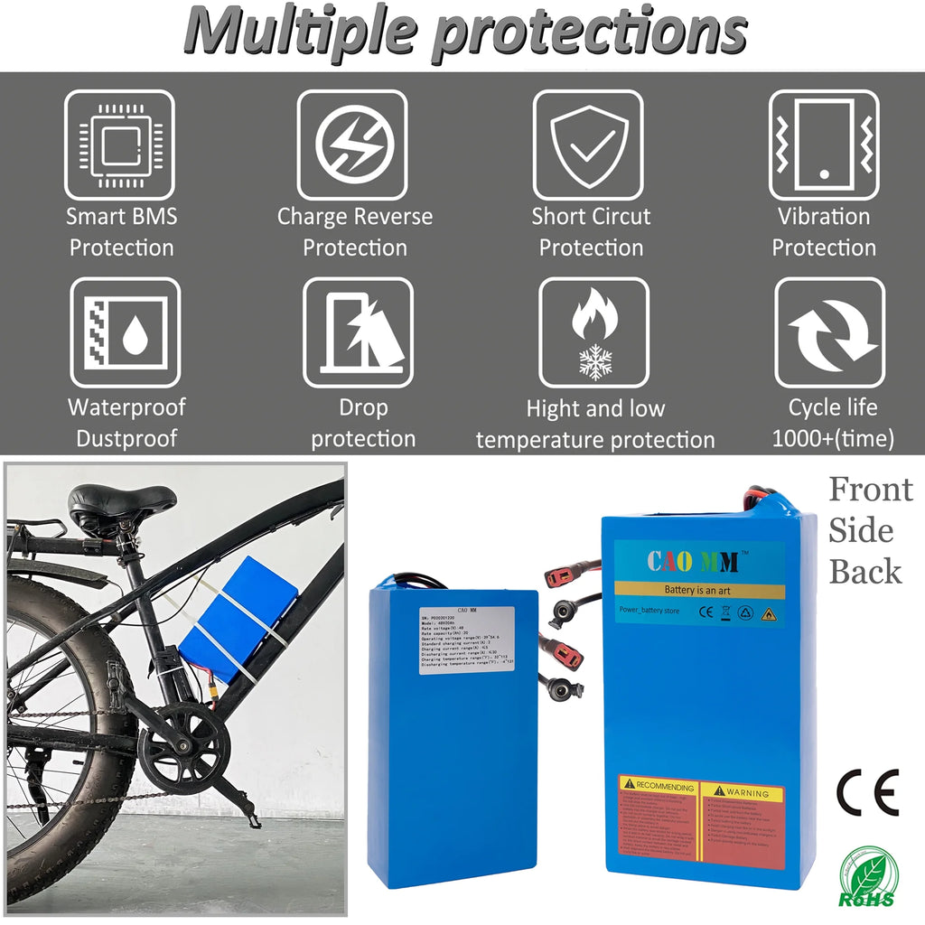 48V 20Ah Lithium Ebike Battery with Charger T60219