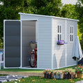 Gray 8x6x7 FT Outdoor Resin Storage Shed with Floor W24312