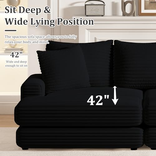 Beige Convertible Sectional Sofa Couch with Ottoman C844