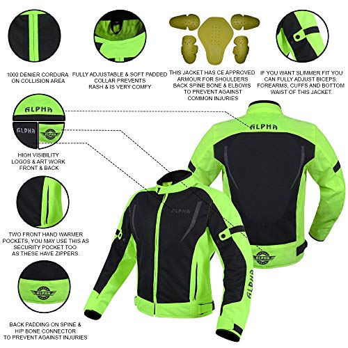 HI VIS MESH MOTORCYCLE JACKET (RED, 4X-LARGE) Q19007