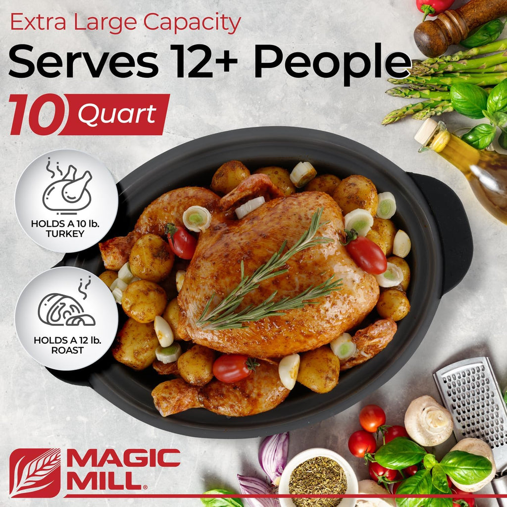 10 Quart Non-Stick Slow Cooker with Tempered Glass Lid F712757