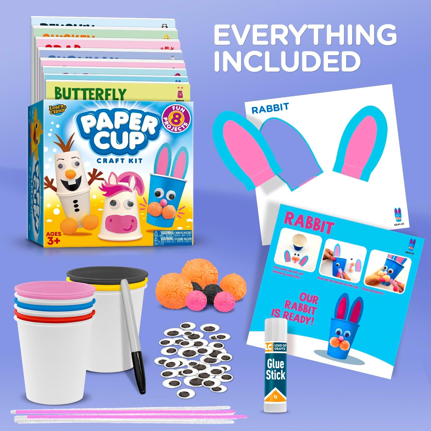 Arts and Crafts Kit, Craft 8 Cute Animal Projects R771