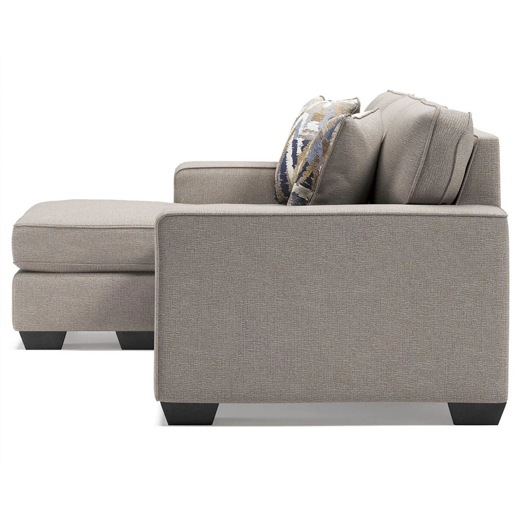 Stone Light Gray Fabric & Wood Sofa Chaise Z385