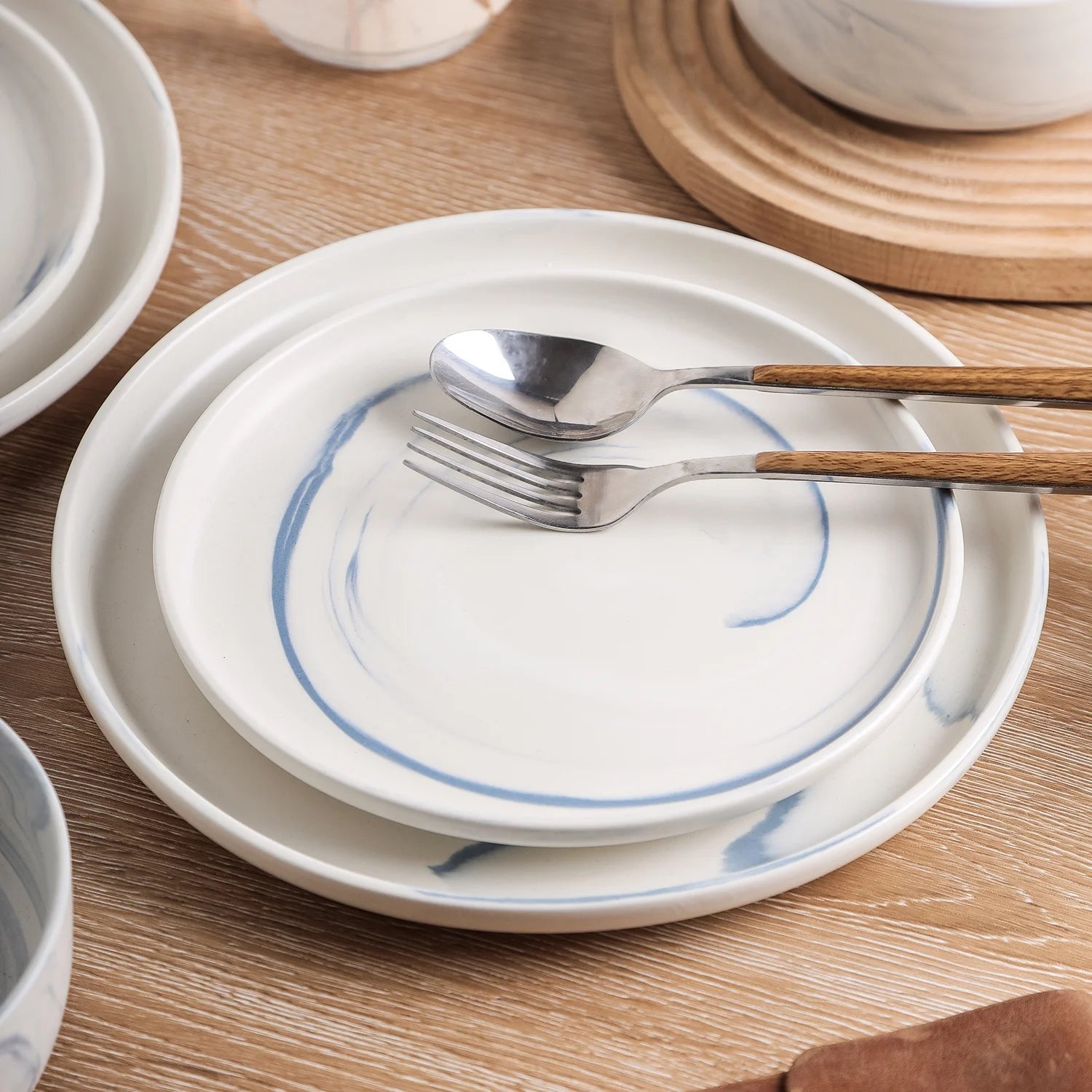 24-Piece Porcelain Blue Dinnerware Set M36264