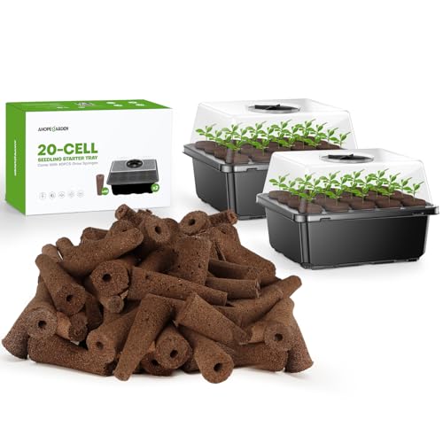 40 Cells Reusable Seed Starter Tray with Humidity Dome, 2 Packs Z21028