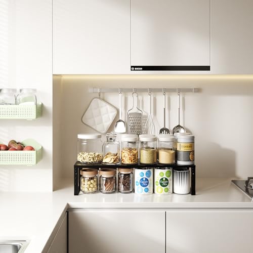 2Packs Black Medium Metal Spice Rack C704