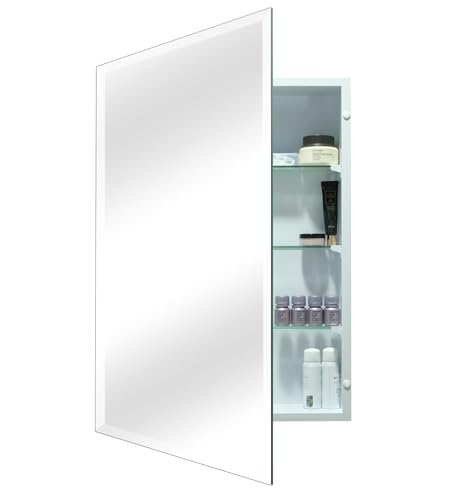 14"x24" Rectangular Beveled Frameless Mirror Cabinet I883