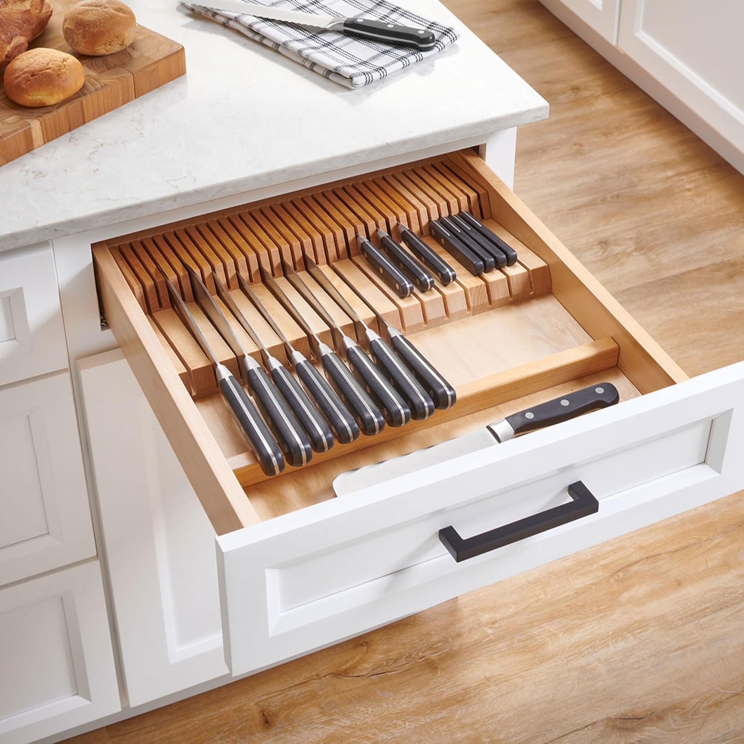 Dual Row Knife Block Drawer Organizer Q859