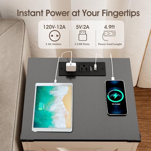 White Nightstand Set of 2 with Charging Station Z70146