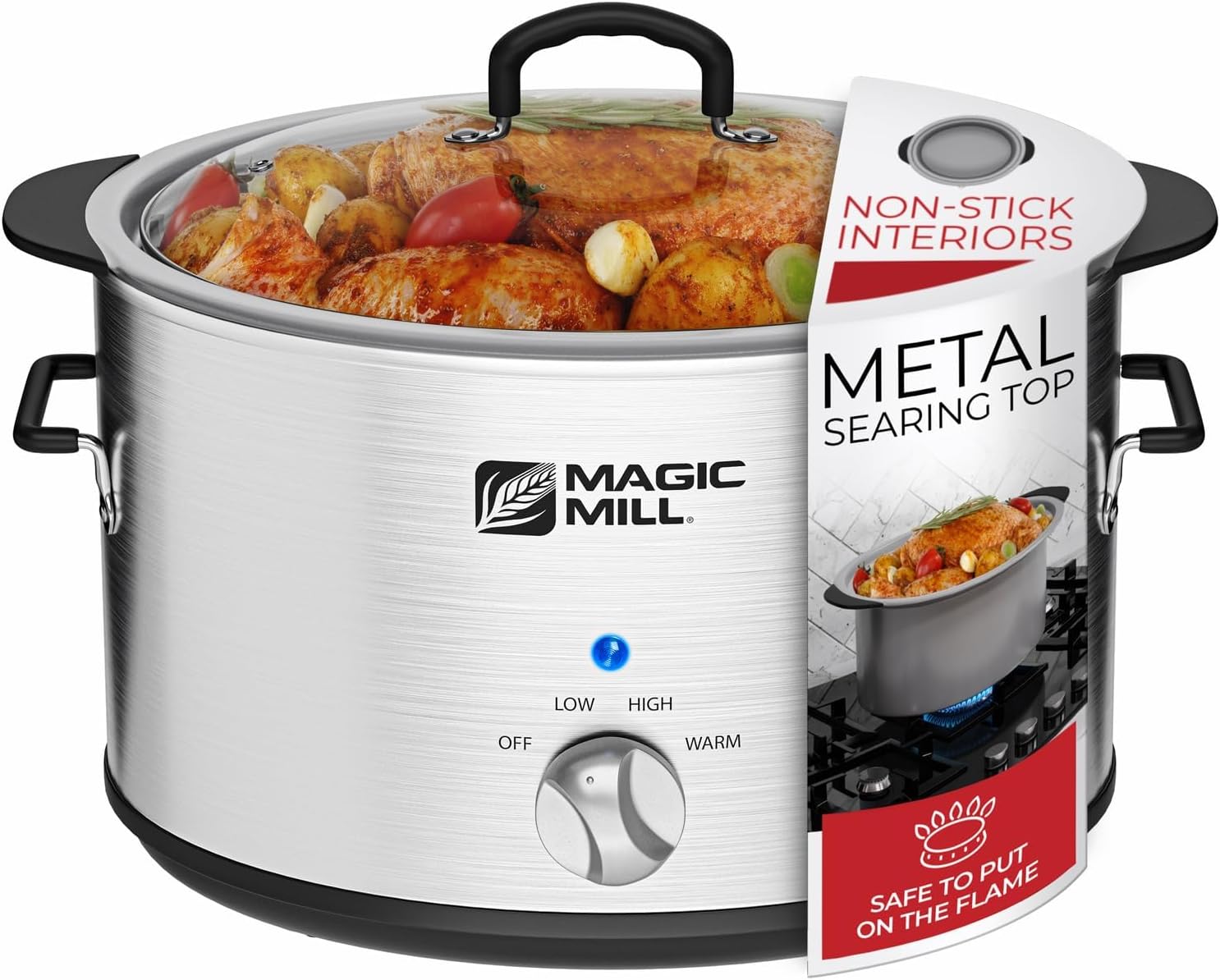 10 Quart Non-Stick Slow Cooker with Tempered Glass Lid F712757